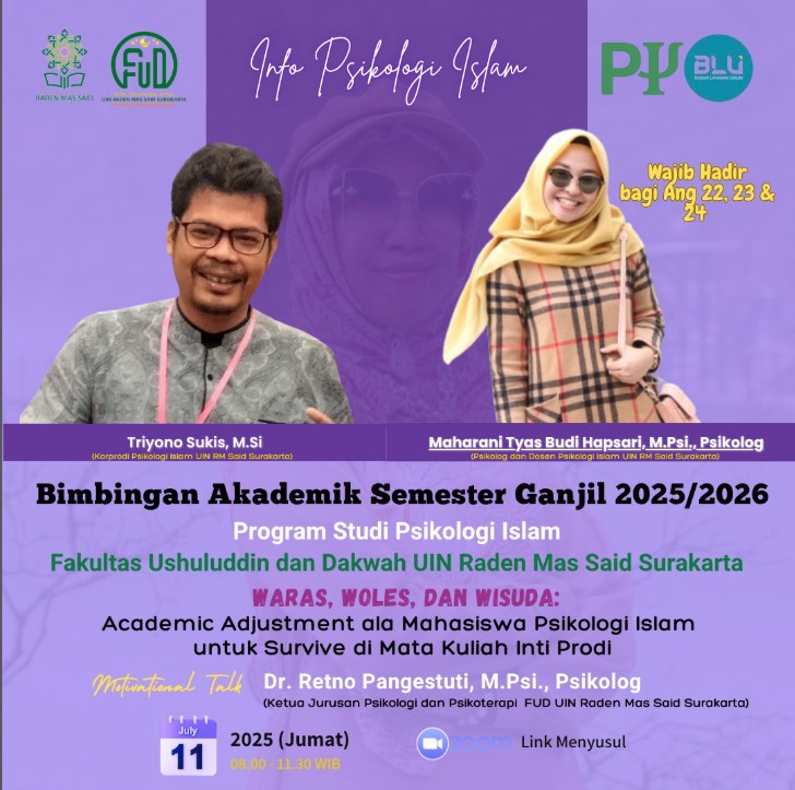 Academic Adjustment: Tema Sentral Bimbingan Akademik Prodi Psikologi Islam Menyambut Semester Ganjil 2025/2026
