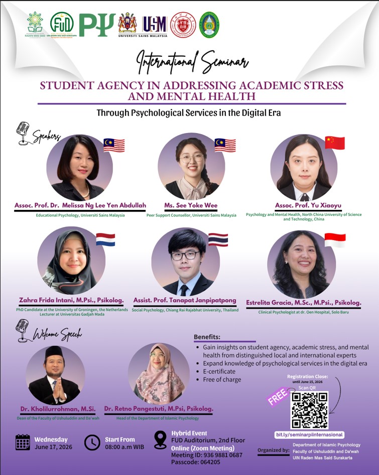 International Seminar  2026: Student Agency in Addressing Academic Stress and Mental Health through Psychological Services in the Digital Era