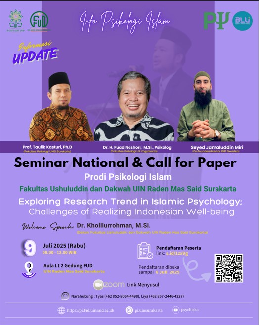 Psikologi Islam UIN Surakarta Bersiap Gelar Seminar Nasional dan Call for Paper, Angkat Tren Riset Psikologi Islam dan Mewujudkan Well-being Masyarakat Indonesia